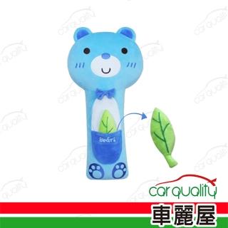 安全帶抱枕 韓系 口袋熊+葉子 藍1入KSB-00(車麗屋)