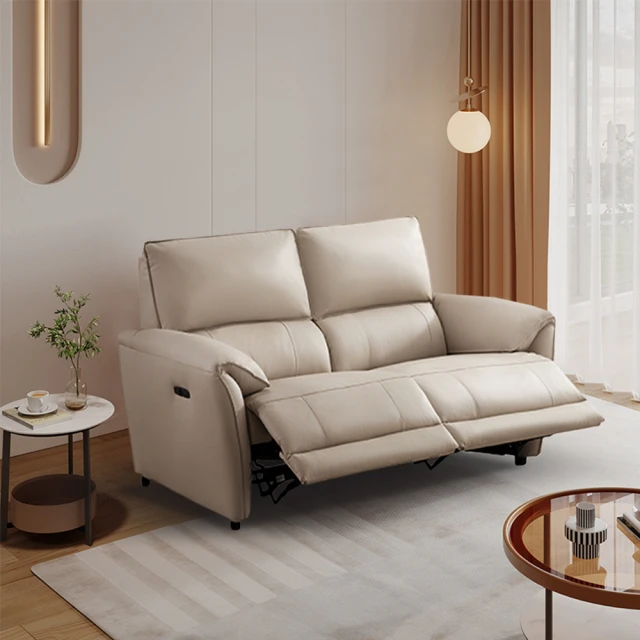 Cheers 芝華仕Cheers 芝華仕 預購60天★芝華仕頭等艙 頭層牛皮 雙人零靠牆電動沙發組附USB 30328 棉白色