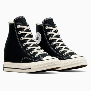 【CONVERSE】CHUCK 70 WEDGE HI 高筒 休閒鞋 女鞋 內增高鞋 黑色(A12563C)