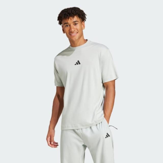 【adidas 愛迪達】短袖上衣 男 M CE TEE UPF 銀白 JF3257