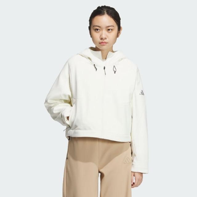 【adidas 愛迪達】外套 女 運動連帽外套 MT BONDED JKT 白 JM8858