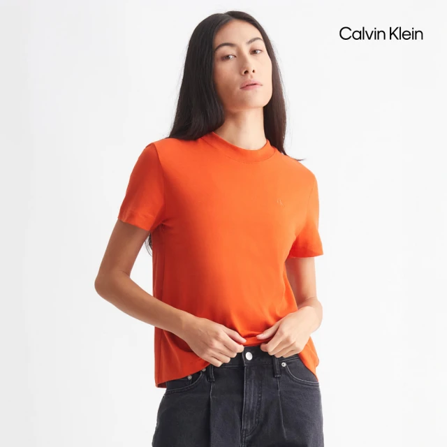 Calvin Klein 官方旗艦館 CK CLASSIC SLIM T 恤_橙色