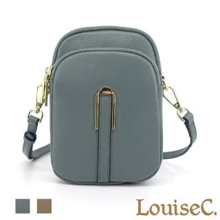 【LouiseC.】真皮 Tree House 牛皮都會多隔層隨身手機斜背小包-2色(真皮包包 CC6559)