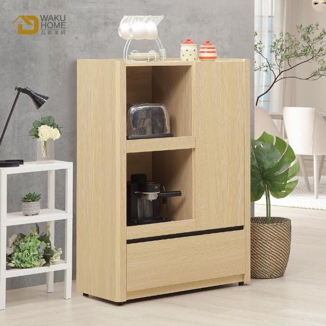 【WAKUHOME 瓦酷家具】LAMP暖調工業風原橡木2.7尺電器櫃A011-619