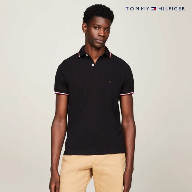 Tommy Hilfiger 官方旗艦館 CORE 修身版有機棉 POLO 衫_黑色