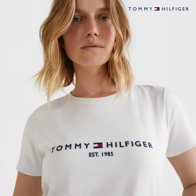 【TOMMY HILFIGER】官方旗艦館 有機棉標誌 T 恤_白色