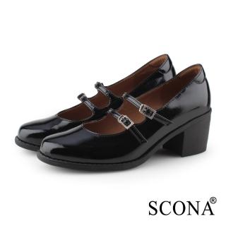 【SCONA 蘇格南】復古氣質瑪莉珍鞋(黑色 31255-1)
