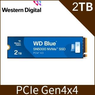 【WD 威騰】藍標 SN5000 2TB Gen4 M.2 NVMe PCIe SSD固態硬碟 最高讀取5150MB/s 5年保