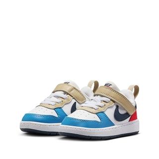 【NIKE 耐吉】運動鞋 童鞋 小童 兒童 魔鬼氈 COURT BOROUGH LOW RECRAFT TD 白藍 DV5458-124
