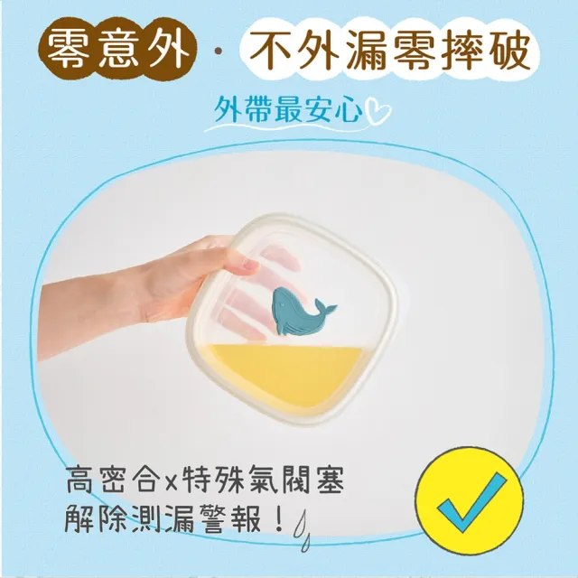 【仁舟淨塑】石虎鯨魚體驗3件組(微波電鍋氣炸/矽膠盒/便當盒/冷凍冷藏/環保餐盒/密封盒/保鮮盒)