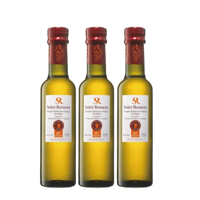 【智慧誠選】西班牙莎蘿瑪 白巴薩米克醋250ml/瓶x3(選用百年莊園Malbec紅葡萄和PedroXimenez白葡萄)