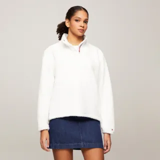 【TOMMY HILFIGER】官方旗艦館 Sherpa羊毛領套頭衫_白色