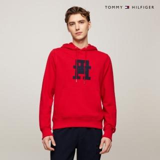 【Tommy Hilfiger】官方旗艦館 Monogram縫飾帽T 紅色
