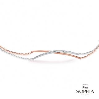 【SOPHIA 蘇菲亞珠寶】14K雙色 X造型 鑽石手鍊