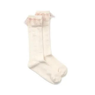 【bonte bien】蕾絲邊羅紋長襪(2色)