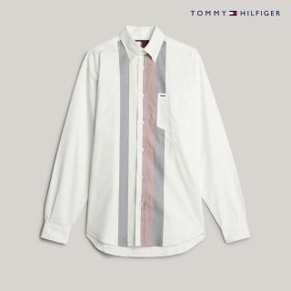 【Tommy Hilfiger】官方旗艦館 徽章刺繡拼色牛津襯衫 裸色