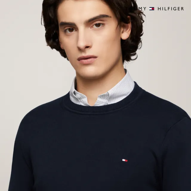 【TOMMY HILFIGER】官方旗艦館 Amherst 圓領毛衣_藍色