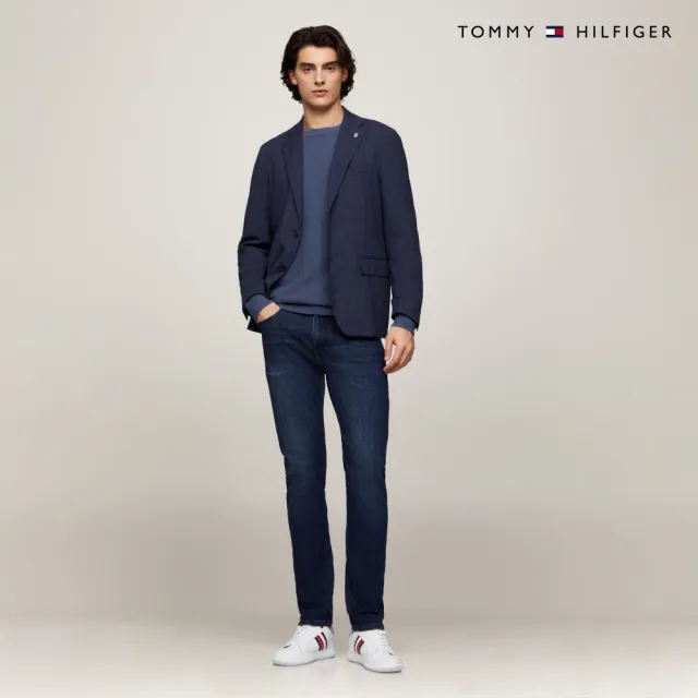 【TOMMY HILFIGER】官方旗艦館 結構感圓領毛衣_藍色