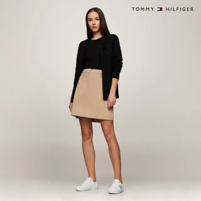 【TOMMY HILFIGER】官方旗艦館 旗幟刺繡圓領 T 恤_黑色