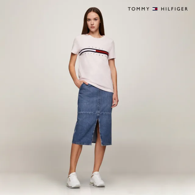 【TOMMY HILFIGER】官方旗艦館 旗幟標誌圖案 T 恤_粉紅色