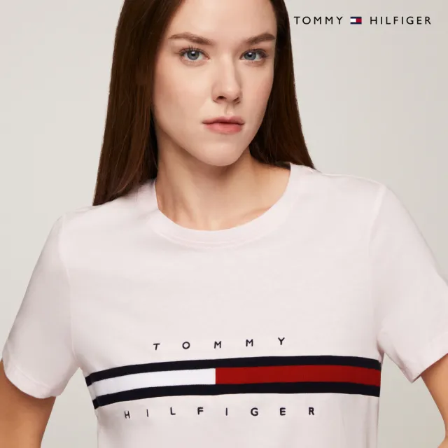 【TOMMY HILFIGER】官方旗艦館 旗幟標誌圖案 T 恤_粉紅色