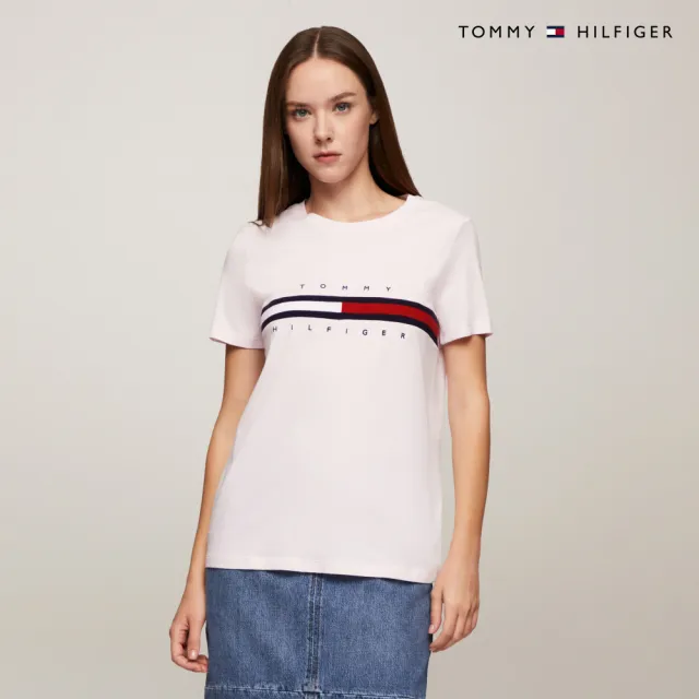 【TOMMY HILFIGER】官方旗艦館 旗幟標誌圖案 T 恤_粉紅色