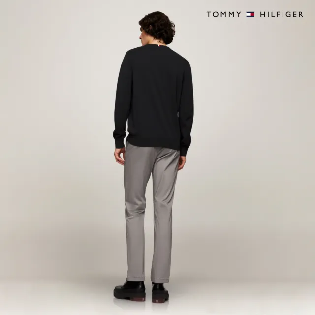 【TOMMY HILFIGER】官方旗艦館 標誌性圓領毛衣_黑色
