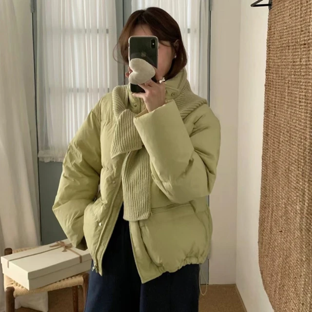 米蘭精品 真羽絨90%鴨絨羽絨外套(韓系田園風碎花女夾克2色