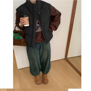 【米蘭精品】現貨+預購 真羽絨90%鴨絨羽絨外套(時尚抽褶加厚韓版顯瘦背心女夾克2色74jx41)