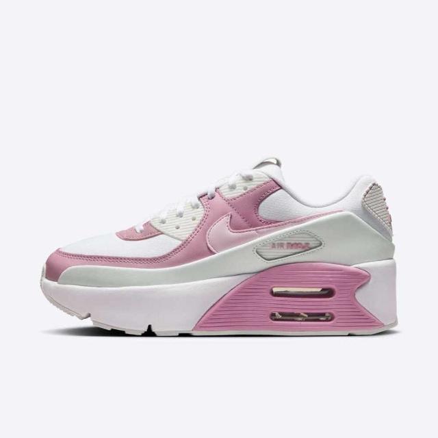 【NIKE 耐吉】Air Max 90 Lv8 女 運動休閒鞋 復古 雙層氣墊 緩震 厚底 白 粉紅(FD4328-110)