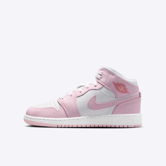 【NIKE 耐吉】Air Jordan 1 Mid GS 大童 運動休閒鞋 中筒 緩震 穿搭 粉紅(DQ8423-608)