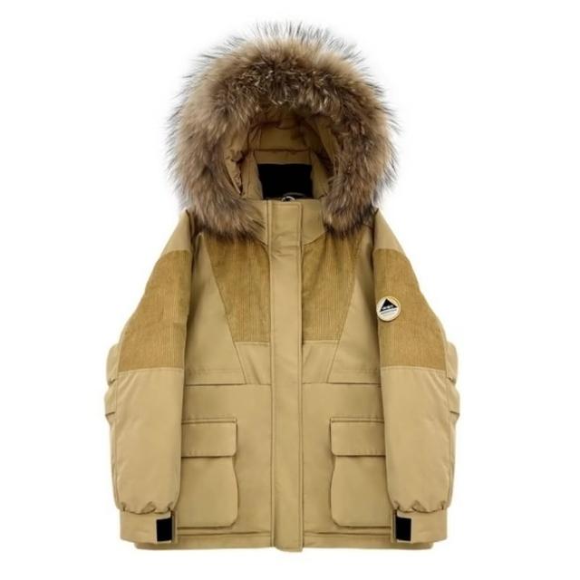 【米蘭精品】現貨+預購 真羽絨90%鴨絨羽絨外套(戶外休閒派克服工裝女夾克2色74jx39)