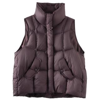 【米蘭精品】現貨+預購 真羽絨90%鴨絨羽絨外套(歐式領輕便加厚坎肩背心女夾克2色74jx57)