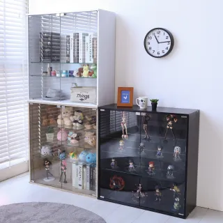 【Akira】低甲醛加寬80cm四層強化玻璃展示櫃(台灣製造 模型櫃 公仔櫃 收納櫃 置物櫃 玄關櫃 玻璃櫃 包包櫃)