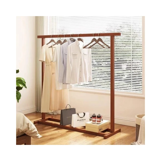 賽衫家具 雙排落地掛衣架 衣帽晾曬架 掛衣架(80公分 雙桿