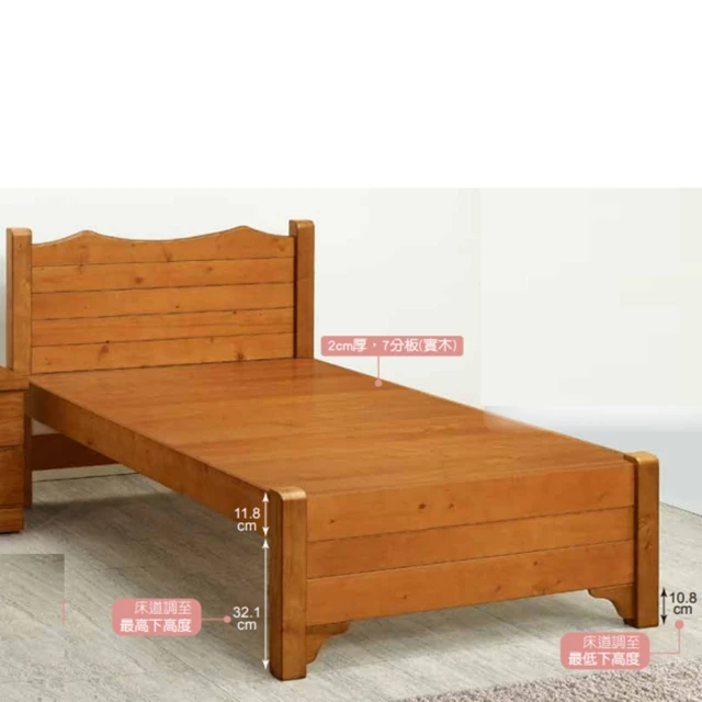文創集 艾蘿6尺雙人加大夜燈二抽床台組合(床頭片＋二抽床底＋