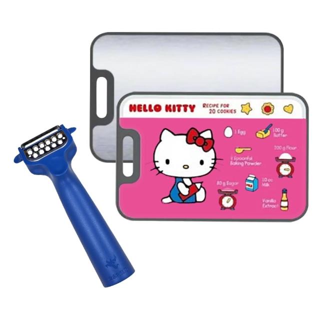 【金永利】多功能刨刀+Kitty316不鏽鋼雙面菜板(菜板/不鏽鋼砧板/剪刀)