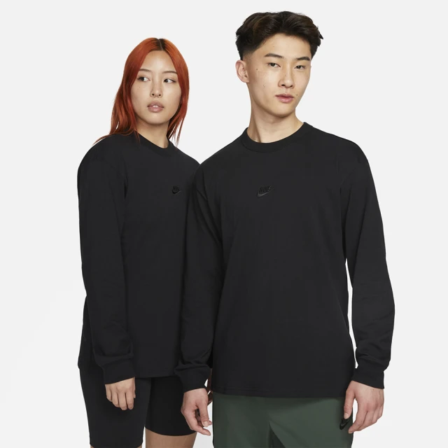 NIKE 耐吉NIKE 耐吉 長袖上衣 男 運動 AS M NSW PREM ESSNTL SUST LS T 黑 DO7391-010