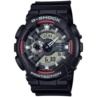 【CASIO 卡西歐】G-SHOCK 大錶殼雙顯手錶(GA-110RL-1A)