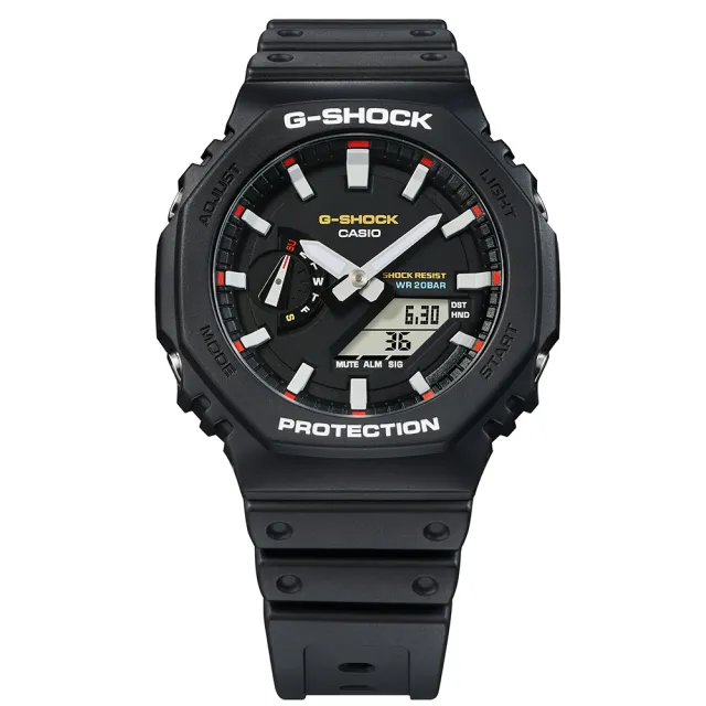 【CASIO 卡西歐】G-SHOCK 八角防護雙顯手錶 雙11 送禮(GA-2100RL-1A)