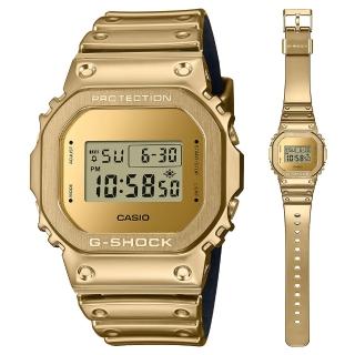 【CASIO 卡西歐】G-SHOCK 金屬色經典電子手錶(GM-5600YMG-9)