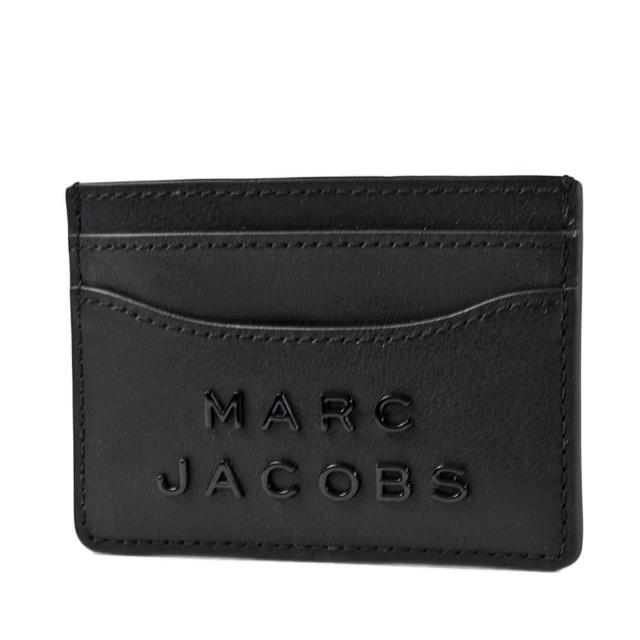 【MARC JACOBS 馬克賈伯】黑LOGO牛皮名片/證件夾-黑色