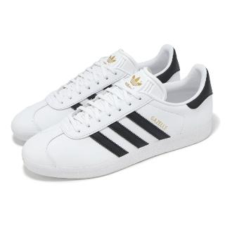 【adidas 愛迪達】休閒鞋 Gazelle 男鞋 女鞋 白 黑 復古 低筒 情侶鞋 愛迪達(ID6113)