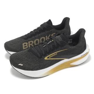【BROOKS】競速跑鞋 Hyperion 2 女鞋 黑 金 氮氣中底 輕量 短距離 編織 運動鞋(1204211B098)