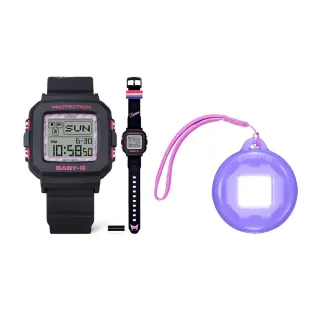 【CASIO 卡西歐】BABY-G +PLUS x 酷洛米 限量聯名 酷甜可愛 手錶&吊飾套組 BGD-10KKM-1_39mm