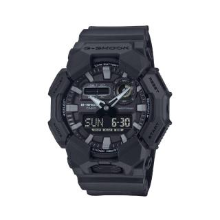 【CASIO 卡西歐】G-SHOCK 十年電力 軍士黑 雙顯錶款 GA-010-1A1 51.9mm