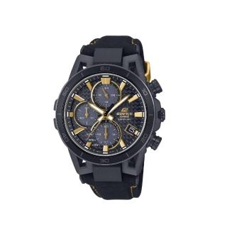 【CASIO 卡西歐】EDIFICE CASIO手錶50週年紀念 閃耀黑金 太陽能電力 藍寶石玻璃 EFS-S640ZE-1A 44.5mm