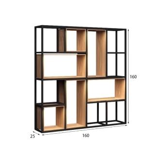 【顧家家居】新中式博古架 隔斷置物架-160×25×160公分(博古架/鏤空收納架/陳列架/鐵藝置物架/☆售15天)