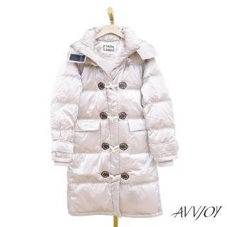 【AVVJOY 艾薇卓爾】輕奢光澤羽絨外套(長版 大衣 外套 羽絨 羽絨外套 長版外套 羽絨大衣 GC2325-1008)