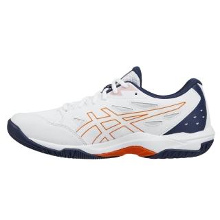 【asics 亞瑟士】排球鞋 羽球鞋 男鞋 運動鞋 寬楦 GEL-ROCKET 11 2E 白藍橘 1073A077-101